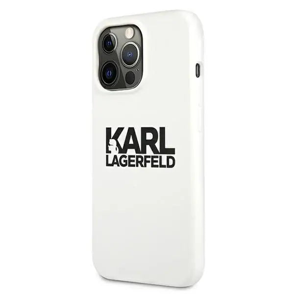 Karl Lagerfeld Silicone Stack Logo Case for iPhone 13 Pro / 13 6.1’’ - White - Cell phone cases and covers<<<HurtelXML