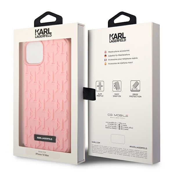 Karl Lagerfeld 3D Monogram Case for iPhone 14 Plus - Pink