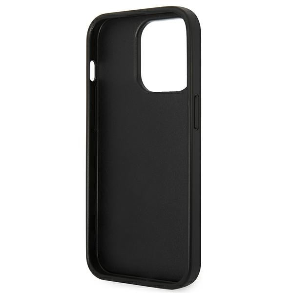 Karl Lagerfeld Saffiano Karl's Head Patch Case for iPhone 14 Pro - Silver