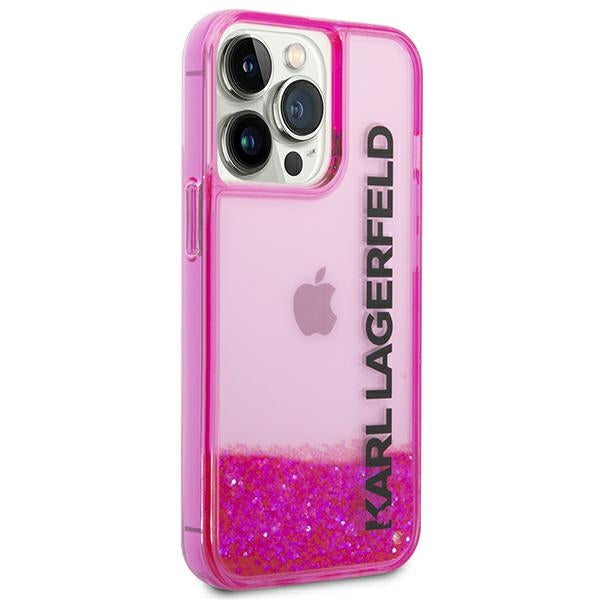 Karl Lagerfeld Liquid Glitter Elong Case for iPhone 14 Pro - Pink
