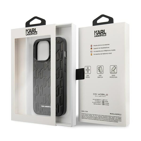 Karl Lagerfeld KLHCP13LMNMP1K iPhone 13 Pro / 13 6.1 "hardcase black / black Monogram Plaque