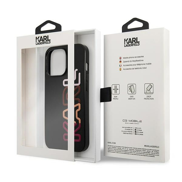 Karl Lagerfeld Multipink Brand Case for iPhone 13 Pro / iPhone 13 - Black