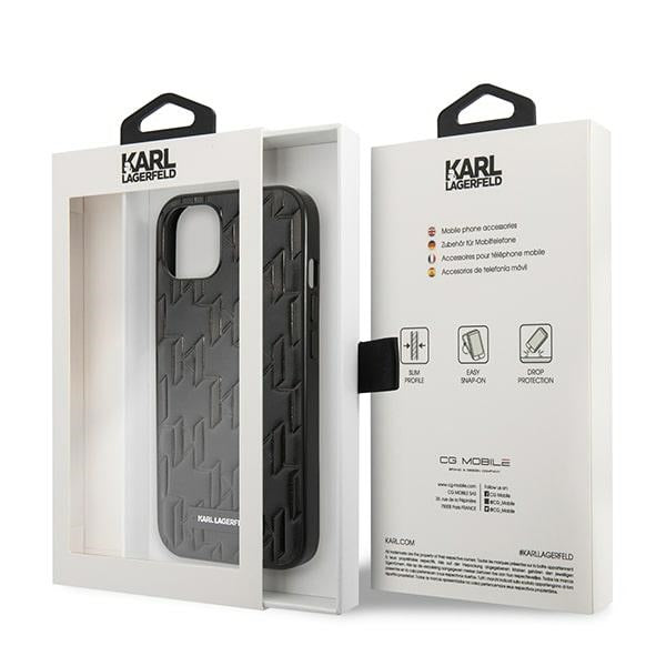 Karl Lagerfeld KLHCP13SMNMP1K iPhone 13 mini 5,4 "hardcase black / black Monogram Plaque