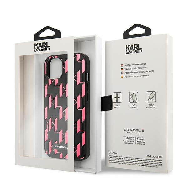 Karl Lagerfeld KLHCP13SMNMP1P iPhone 13 mini 5,4 "hardcase pink / pink Monogram Plaque