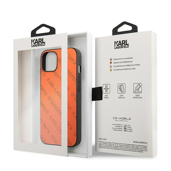 Karl Lagerfeld KLHCP13SPTLO iPhone 13 mini 5,4 &quot;hardcase orange / orange Perforated Allover
