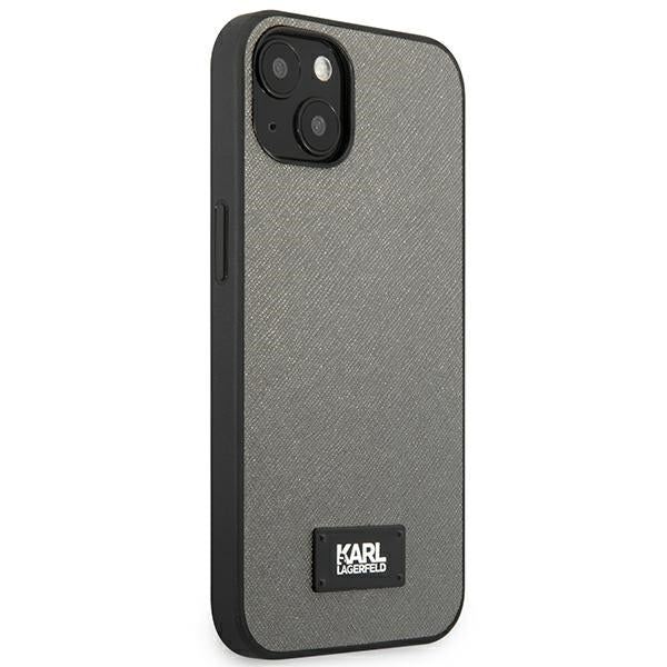 Karl Lagerfeld KLHCP13SSFMP2DG iPhone 13 mini 5,4 "hardcase silver / silver Saffiano Plaque