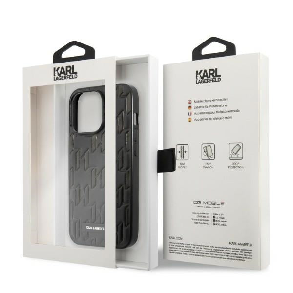 Karl Lagerfeld Monogram Plaque Case for iPhone 13 Pro Max - Black