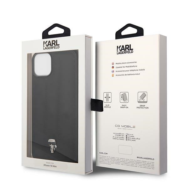 Karl Lagerfeld Puffy Ikonik Pin Case for iPhone 14 Plus - Black