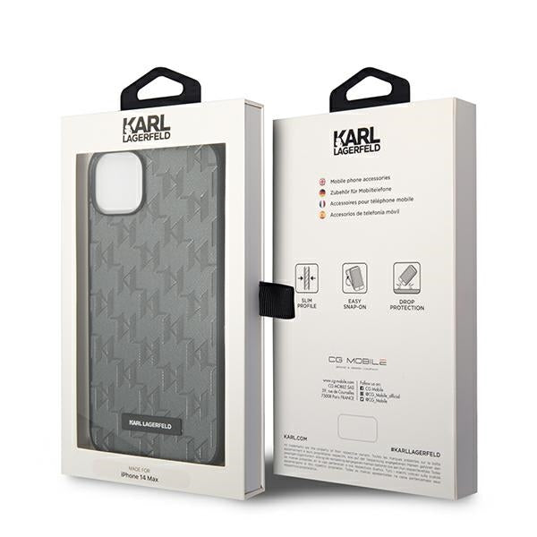 Karl Lagerfeld KLHCP14MSAKLHPG iPhone 14 Plus 6.7 "hardcase gray / gray Saffiano Mono Metal Logo
