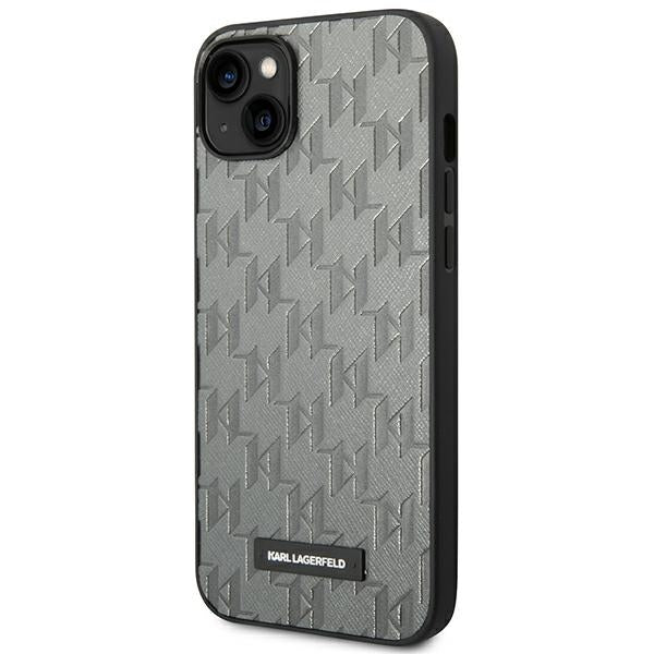 Karl Lagerfeld KLHCP14MSAKLHPG iPhone 14 Plus 6.7 "hardcase gray / gray Saffiano Mono Metal Logo