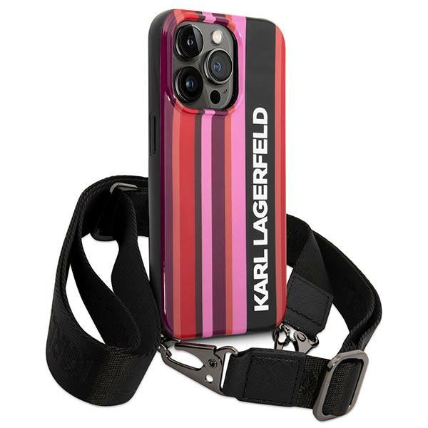 Karl Lagerfeld KLHCP14XSTSTP iPhone 14 Pro Max 6.7 "hardcase pink / pink Color Stripes Strap