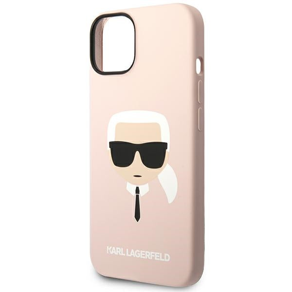 Karl Lagerfeld Silicone Karl&#39;s Head MagSafe Case for iPhone 14 Plus - Light Pink