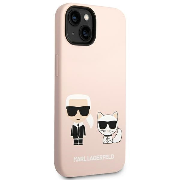 Karl Lagerfeld KLHMP14SSSKCI iPhone 14 6.1 "hardcase light pink / light pink Silicone Karl &amp; Choupette Magsafe