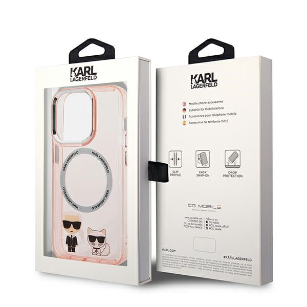 Karl Lagerfeld KLHMP14XHKCP iPhone 14 Pro Max 6.7 "hardcase pink / pink Karl &amp; Choupette Aluminum Magsafe