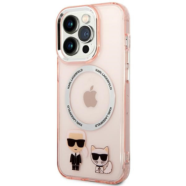 Karl Lagerfeld KLHMP14XHKCP iPhone 14 Pro Max 6.7 "hardcase pink / pink Karl &amp; Choupette Aluminum Magsafe