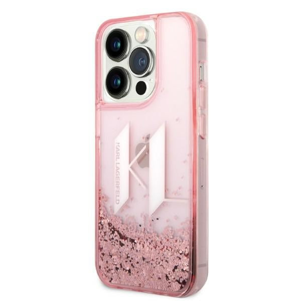 Karl Lagerfeld KLHCP14XLBKLCP iPhone 14 Pro Max 6.7 "pink / pink hardcase Liquid Glitter Big KL