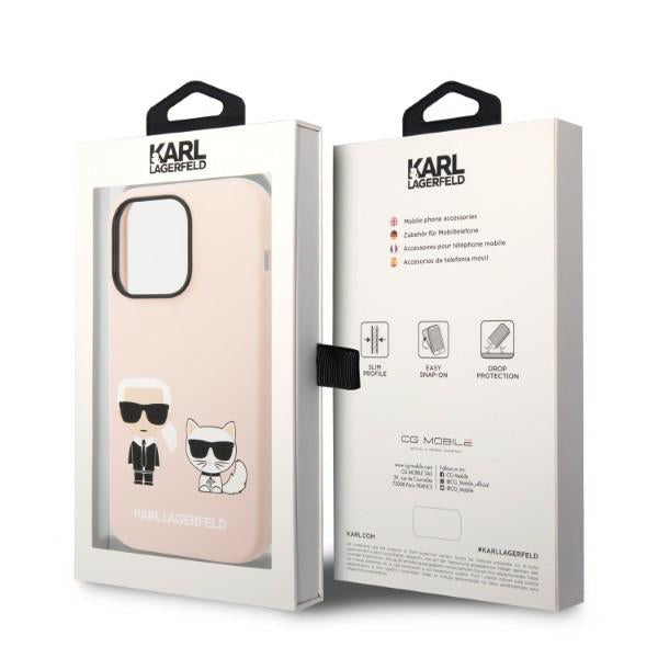 Karl Lagerfeld KLHMP14LSSKCI iPhone 14 Pro 6.1 "hardcase light pink / light pink Silicone Karl & Choupette Magsafe