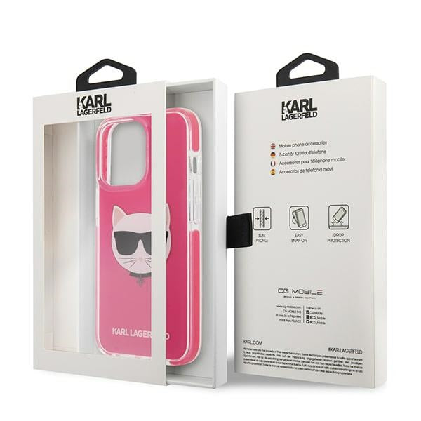 Karl Lagerfeld Choupette Head case for iPhone 13 Pro Max - fuchsia