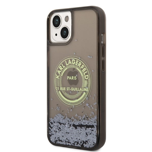 Karl Lagerfeld Liquid Glitter RSG case for iPhone 14 Plus - black