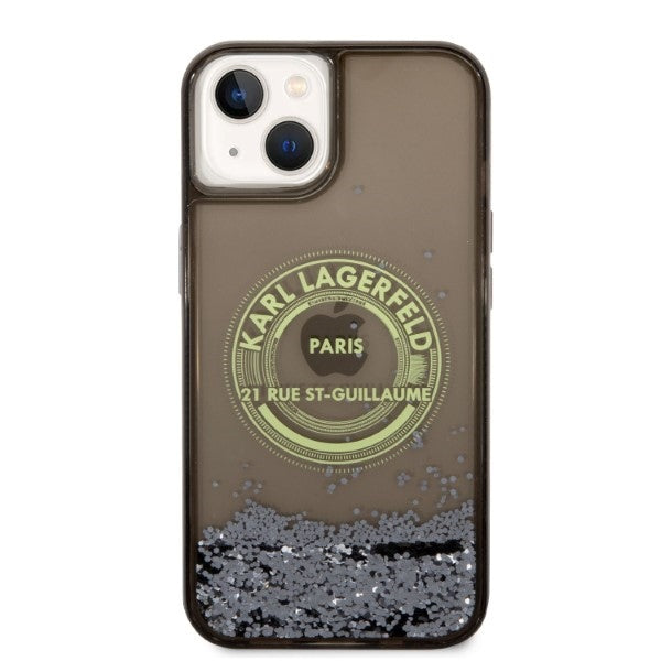 Karl Lagerfeld Liquid Glitter RSG case for iPhone 14 - black
