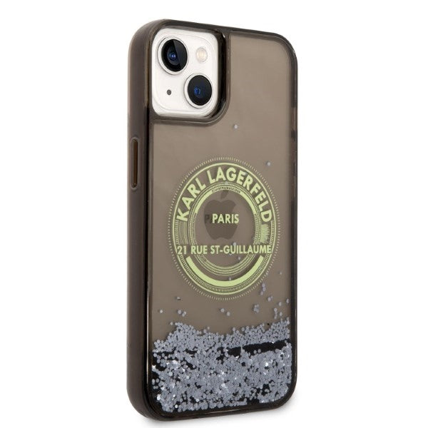 Karl Lagerfeld Liquid Glitter RSG case for iPhone 14 - black