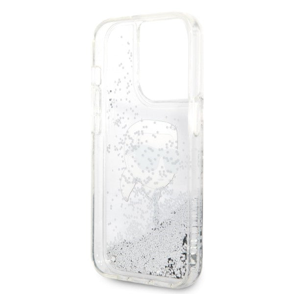 Karl Lagerfeld Glitter Karl's Head case for iPhone 14 Pro Max - silver