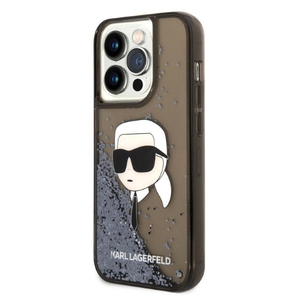 Karl Lagerfeld Glitter Karl's Head case for iPhone 14 Pro Max - black