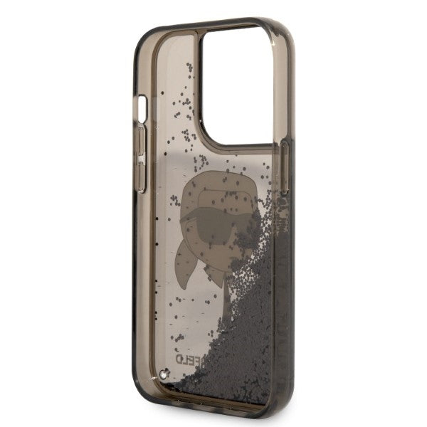 Karl Lagerfeld Glitter Karl's Head case for iPhone 14 Pro Max - black