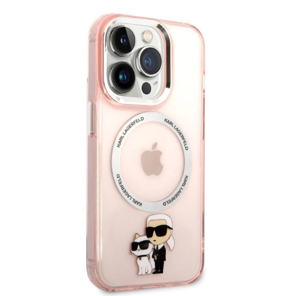 Karl Lagerfeld Iconic Karl&amp;Choupette MagSafe case for iPhone 14 Pro - pink
