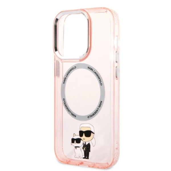 Karl Lagerfeld Iconic Karl&amp;Choupette MagSafe case for iPhone 14 Pro - pink