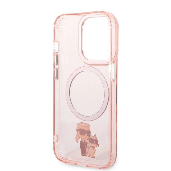 Karl Lagerfeld Iconic Karl&amp;Choupette MagSafe case for iPhone 14 Pro - pink