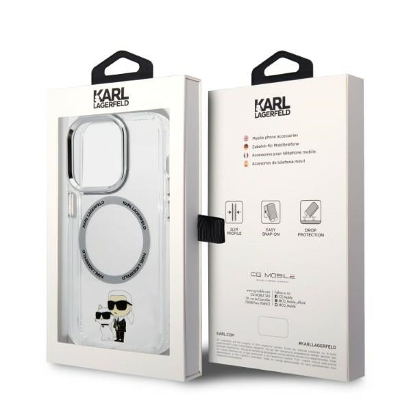Karl Lagerfeld Iconic Karl&amp;Choupette MagSafe case for iPhone 14 Pro - transparent