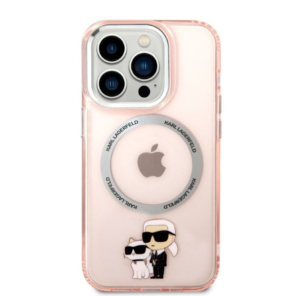 Karl Lagerfeld Iconic Karl&Choupette MagSafe case for iPhone 14 Pro Max - pink