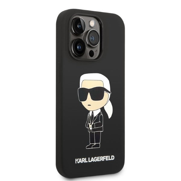 Karl Lagerfeld KLHMP14XSNIKBCK iPhone 14 Pro Max 6.7" hardcase black/black Silicone Ikonik Magsafe