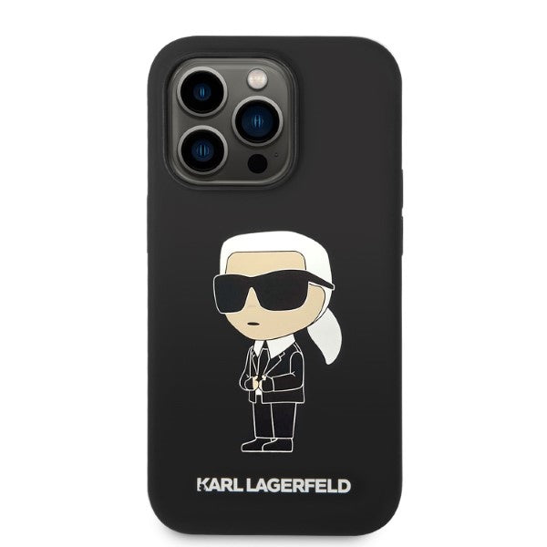 Karl Lagerfeld KLHMP14XSNIKBCK iPhone 14 Pro Max 6.7" hardcase black/black Silicone Ikonik Magsafe