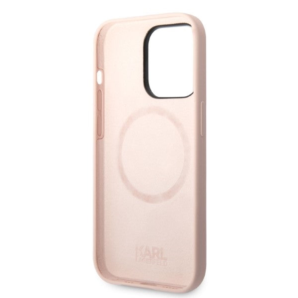 Karl Lagerfeld Silicone Ikonik MagSafe case for iPhone 14 Pro Max - pink