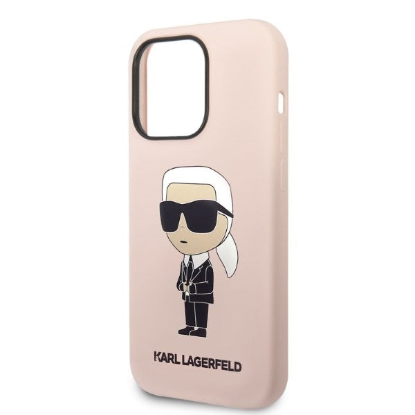 Karl Lagerfeld Silicone Ikonik MagSafe case for iPhone 14 Pro Max - pink