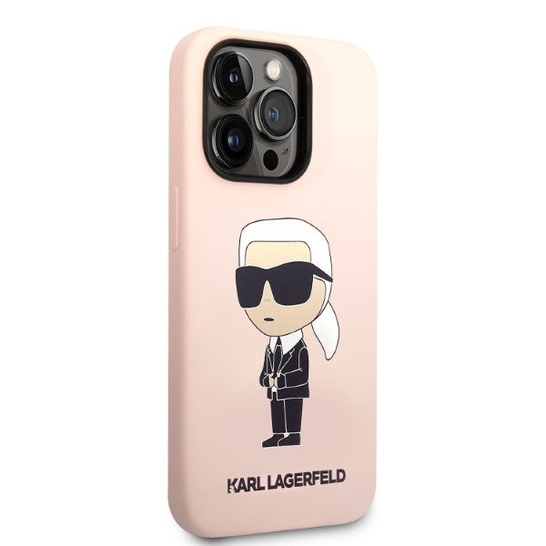Karl Lagerfeld Silicone Ikonik MagSafe case for iPhone 14 Pro Max - pink