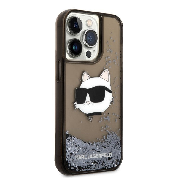 Karl Lagerfeld KLHCP14LLNCHCK iPhone 14 Pro 6.1" black/black hardcase Glitter Choupette Head
