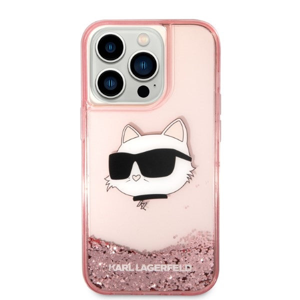 Karl Lagerfeld KLHCP14LLNCHCP iPhone 14 Pro 6.1" pink/pink hardcase Glitter Choupette Head