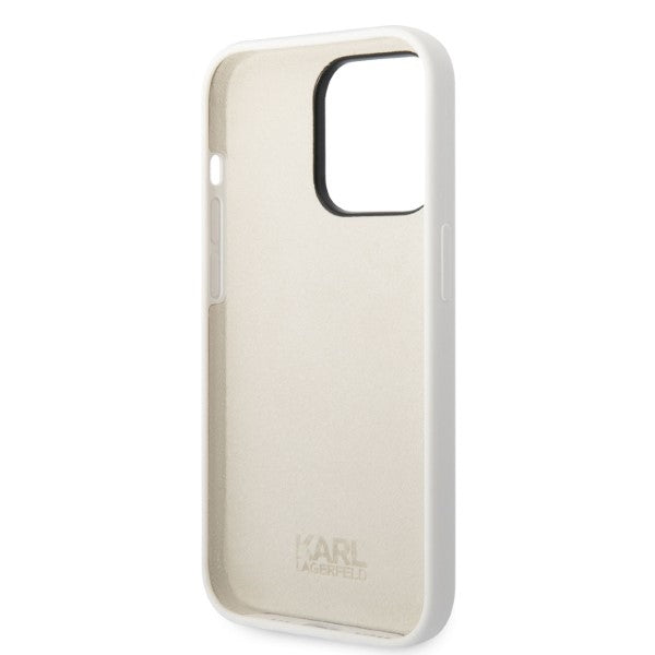 Karl Lagerfeld KLHCP14LSNIKBCH iPhone 14 Pro 6.1" hardcase white/white Silicone Ikonik