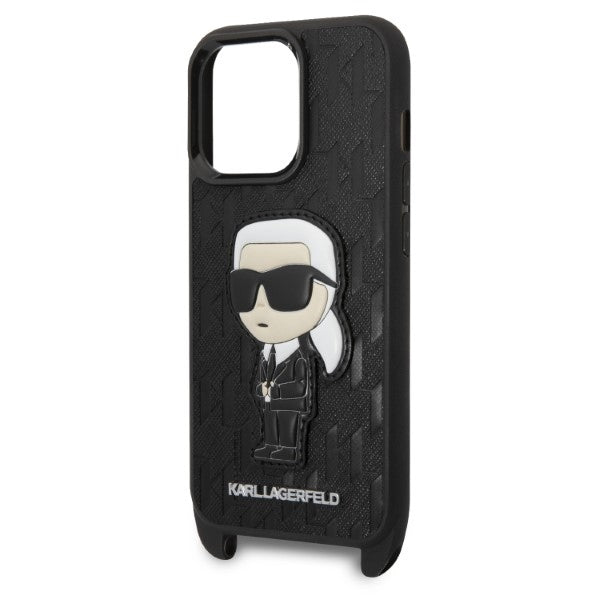 Karl Lagerfeld KLHCP14LSTKMK iPhone 14 Pro 6.1" black/black hardcase Monogram Ikonik Patch