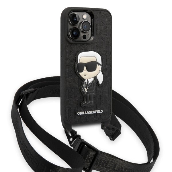 Karl Lagerfeld KLHCP14LSTKMK iPhone 14 Pro 6.1" black/black hardcase Monogram Ikonik Patch