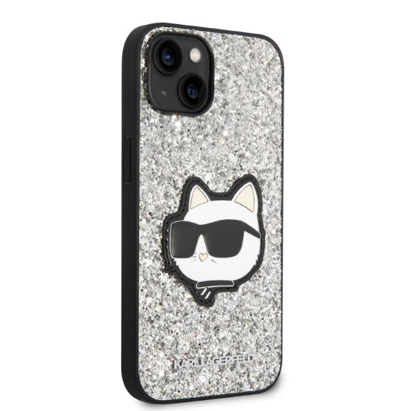 Karl Lagerfeld KLHCP14MG2CPS iPhone 14 Plus 6.7" silver/silver hardcase Glitter Choupette Patch