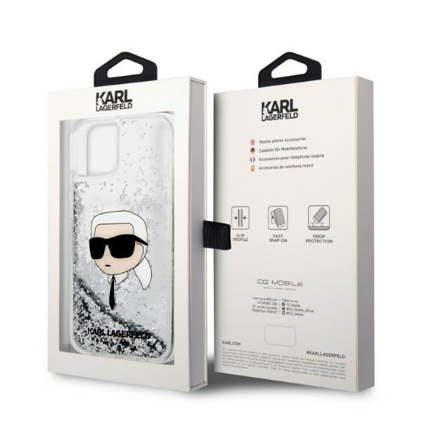 Karl Lagerfeld KLHCP14MLNKHCH iPhone 14 Plus 6.7" silver/silver hardcase Glitter Karl Head