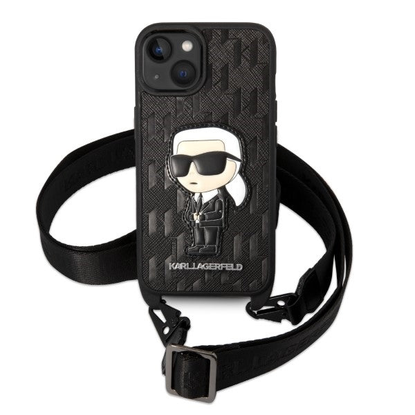 Karl Lagerfeld KLHCP14SSTKMK iPhone 14 6.1" black/black hardcase Monogram Ikonik Patch