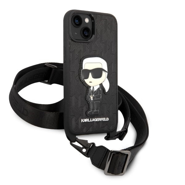 Karl Lagerfeld KLHCP14SSTKMK iPhone 14 6.1" black/black hardcase Monogram Ikonik Patch