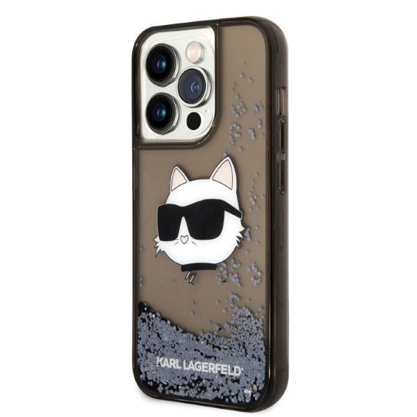 Karl Lagerfeld KLHCP14XLNCHCK iPhone 14 Pro Max 6.7" black/black hardcase Glitter Choupette Head