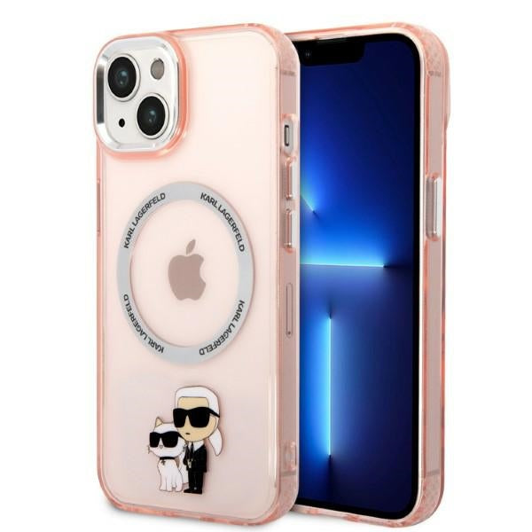 Karl Lagerfeld KLHMP14SHNKCIP iPhone 14 6.1" hardcase pink/pink Iconic Karl&amp;Choupette Magsafe