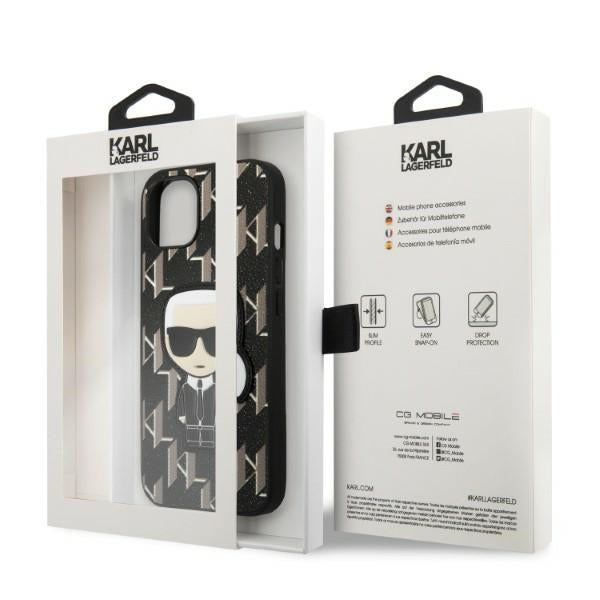 Karl Lagerfeld KLHCP13SPMNIKBK iPhone 13 mini 5.4" hardcase black/black Monogram Ikonik Patch